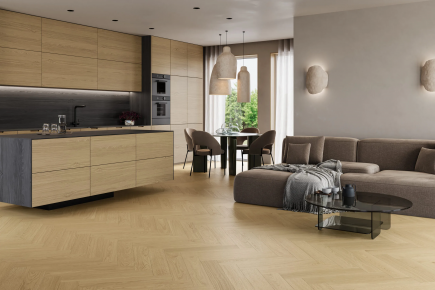 Kompozitná podlaha - Dub Cream Herringbone