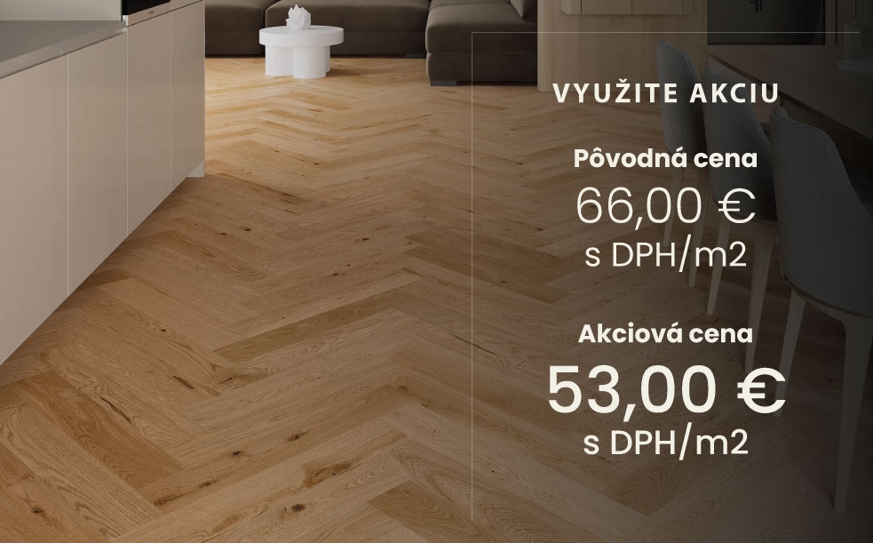 Drevená podlaha - Dub Toffee Herringbone 130