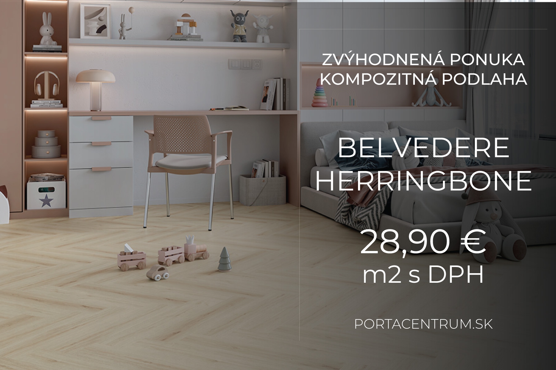 Kompozitná podlaha - Dub Belvedere Herringbone